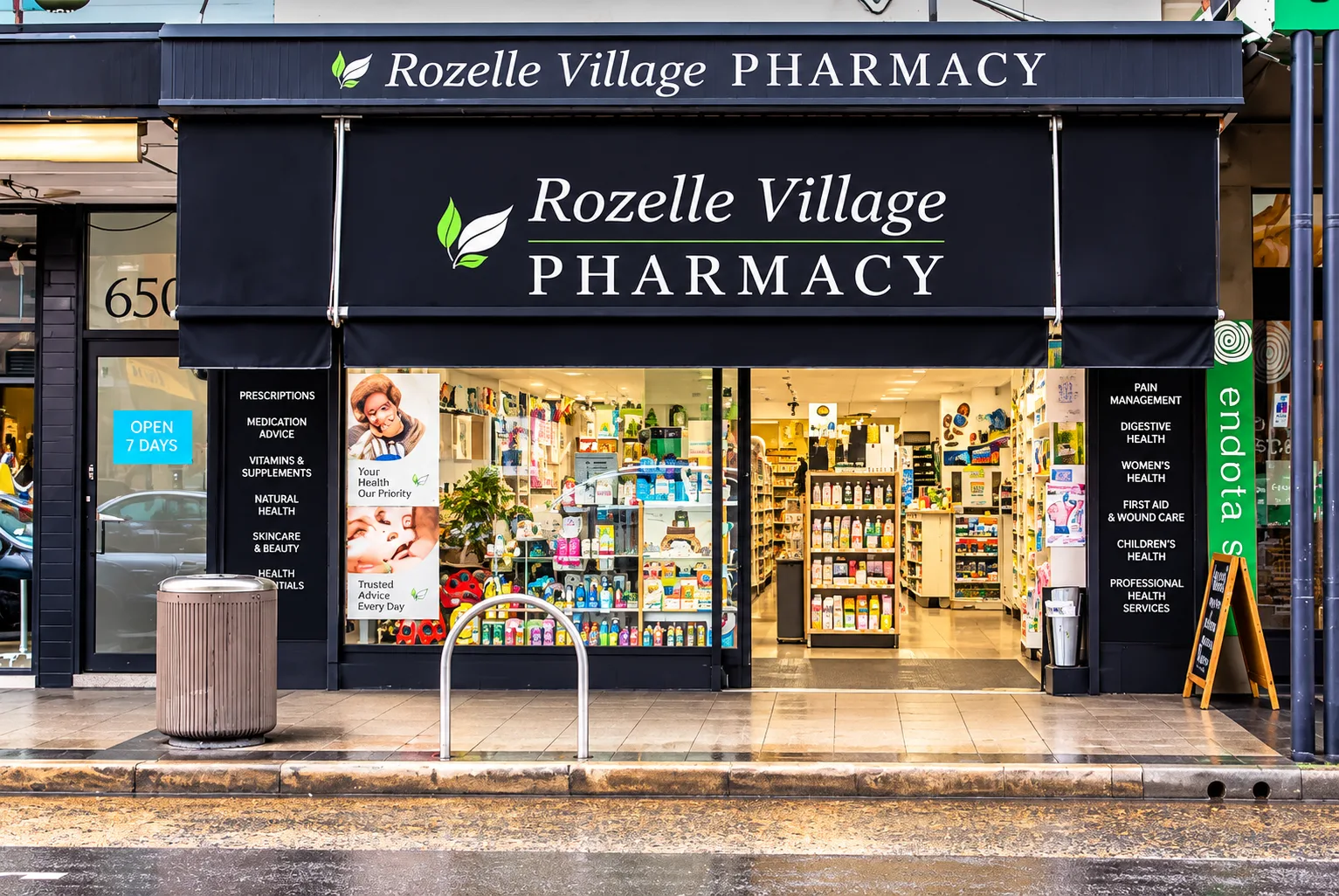 Rozelle Village Pharmacy storefront on Darling Street